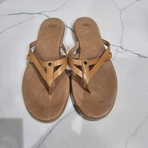 Ugg brown leather slip - slip, on